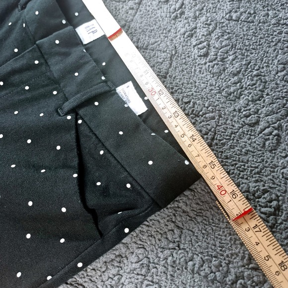 Gap Signature Skinny Ankle Pants Womens 8 Black Polka Dot Stretch Trousers - Picture 6 of 7